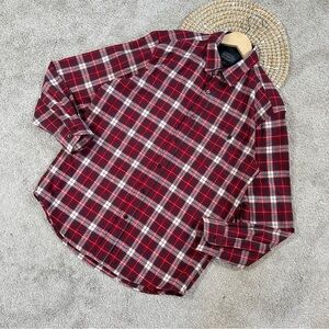 Pendleton Trail Woollen Flannel Button Up Shirt Longsleeve Plain Elbow Patch M